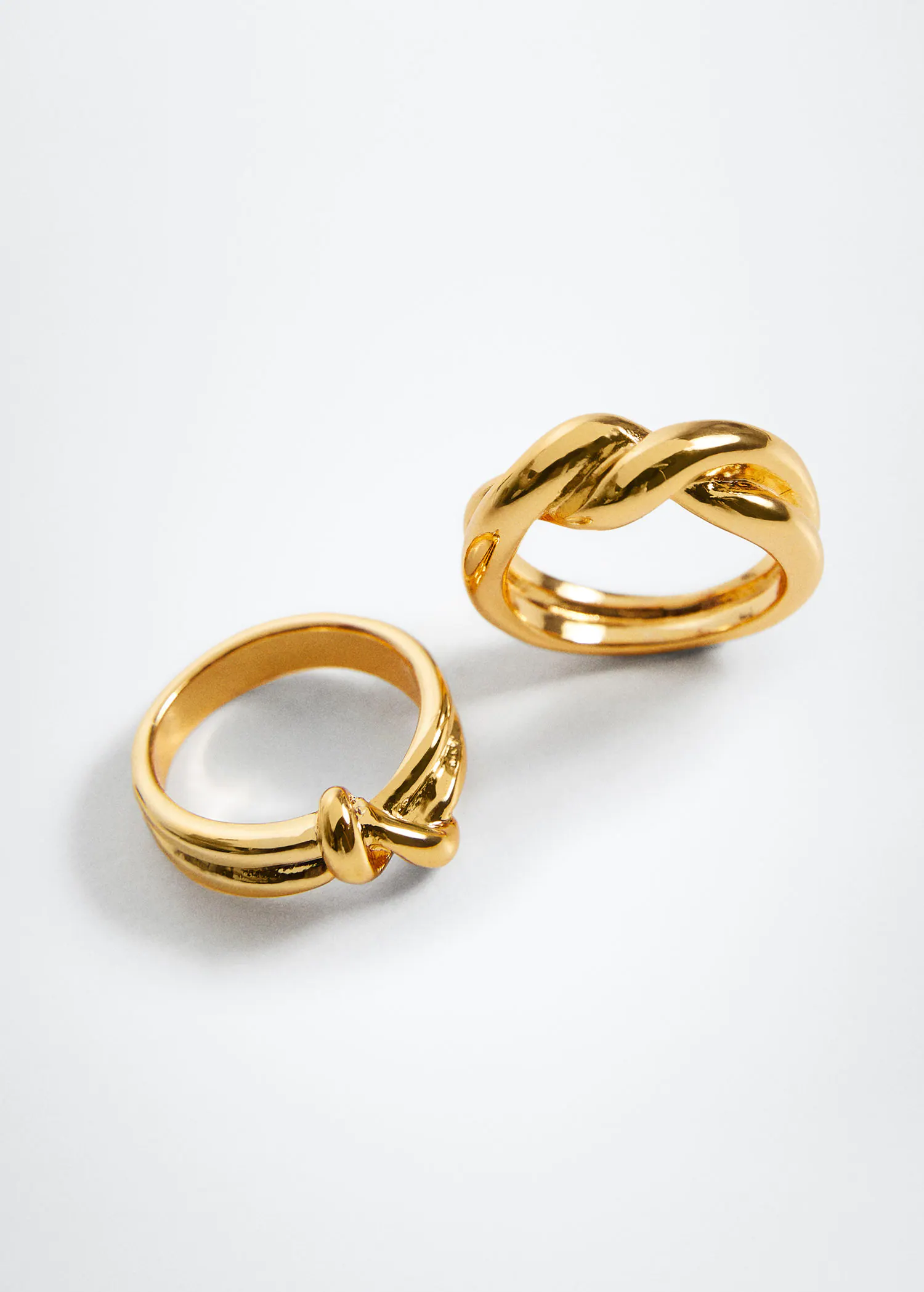 Elegant Gold Twisted Knot Ring Set