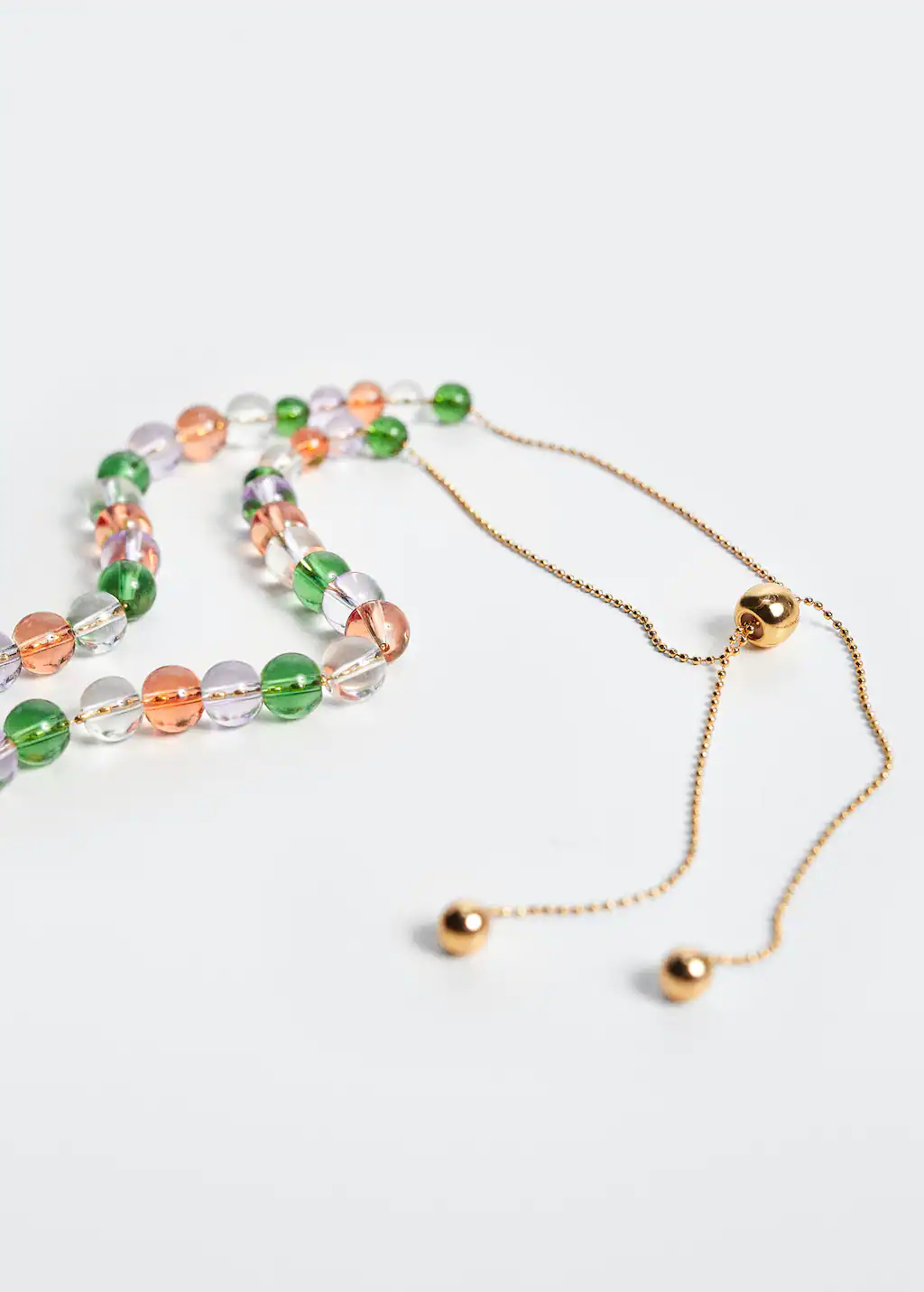 Faceted Green Beaded Chain Bracelet