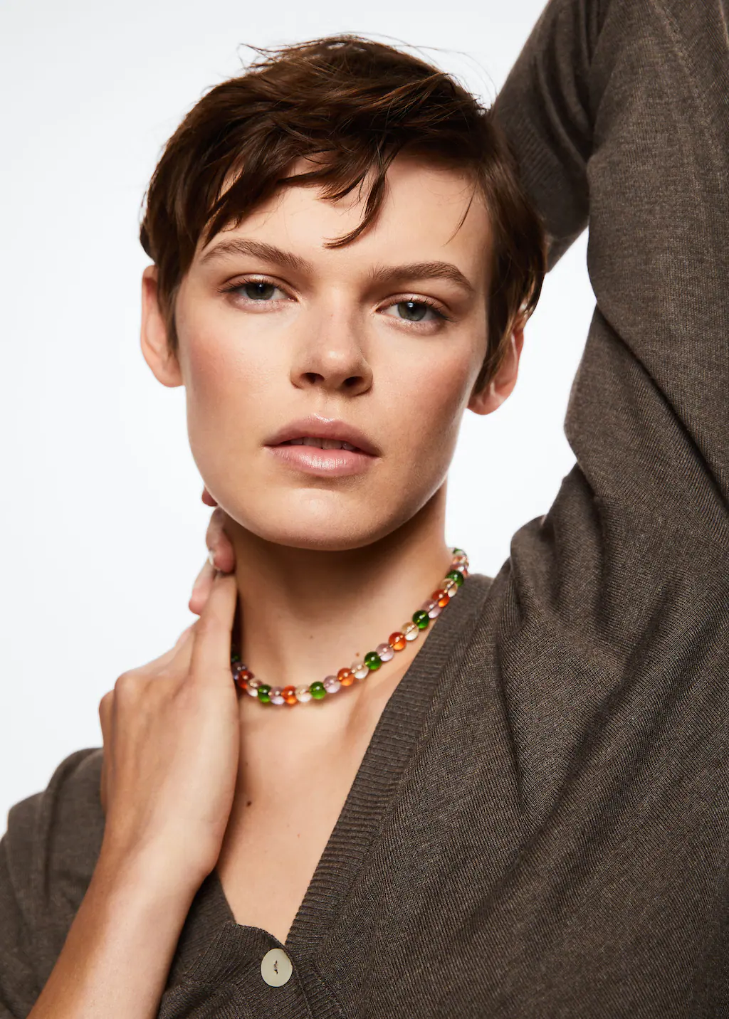 Faceted Green Beaded Chain Bracelet - Image 2