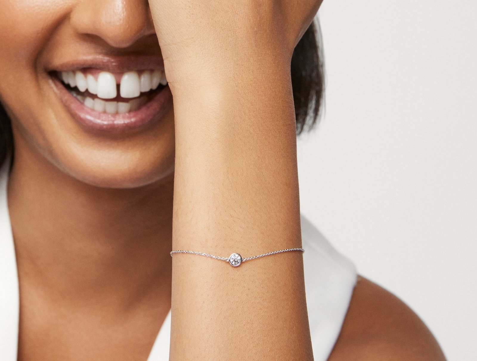 Lab-Grown Diamond ¼ct. Round Brilliant Bezel Bracelet | White - Image 6