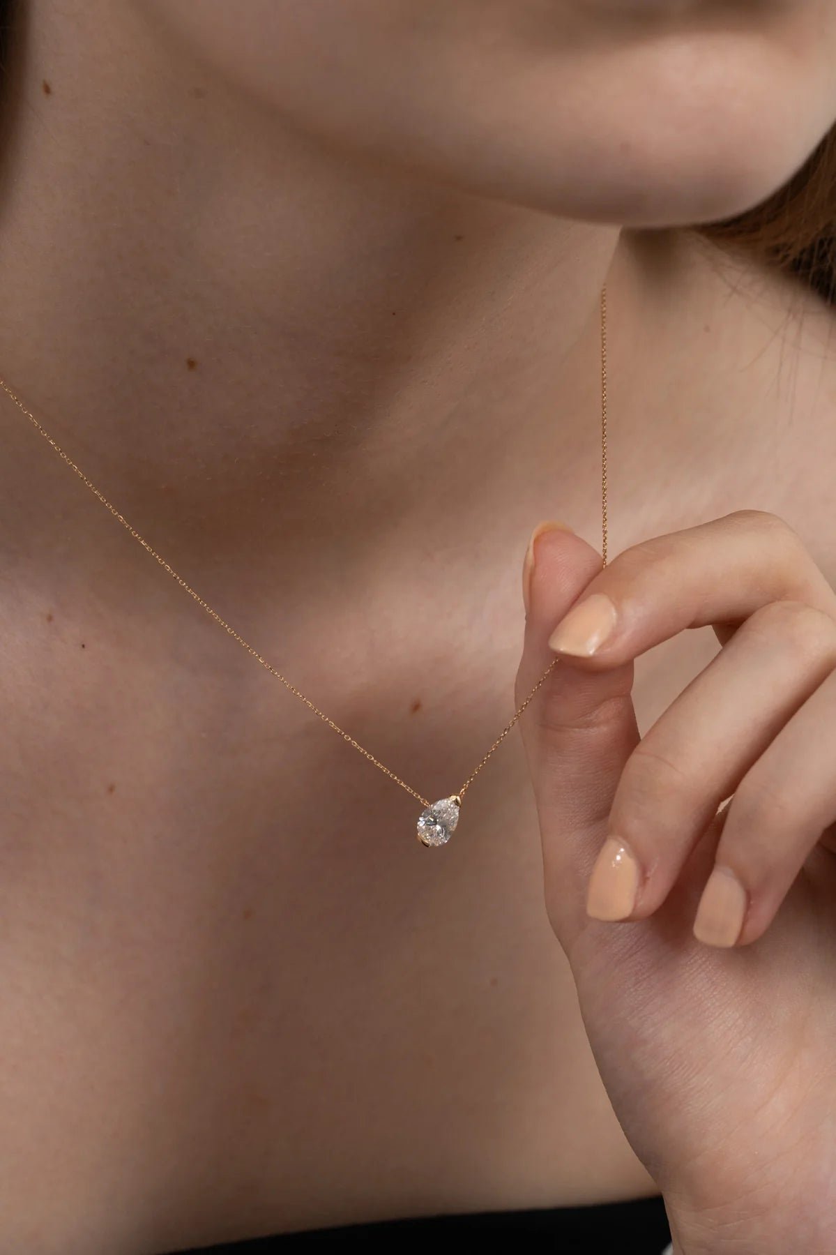 Facet 1ct Pear Necklace - Image 3