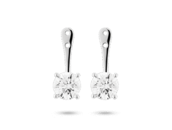 Lab-Grown Diamond 2ct. tw. Round Brilliant Solitaire Ear Jacket Earrings | White