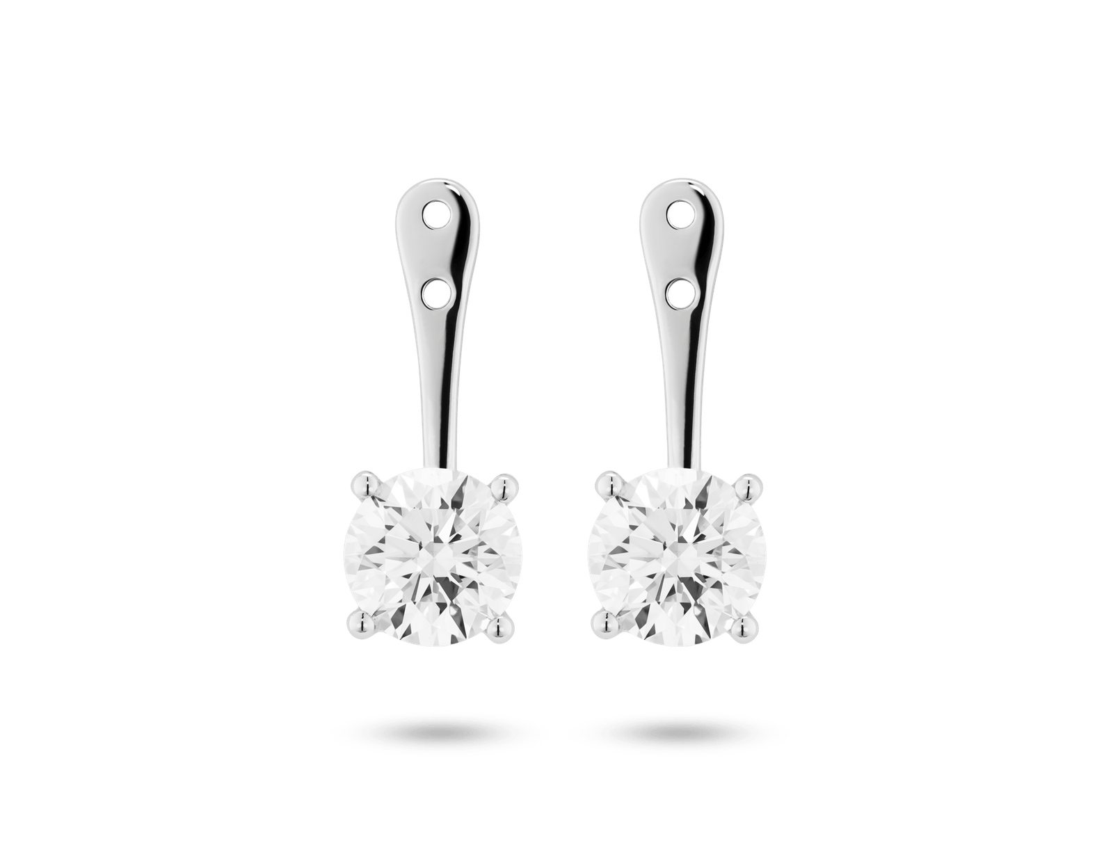 Lab-Grown Diamond 2ct. tw. Round Brilliant Solitaire Ear Jacket Earrings | White