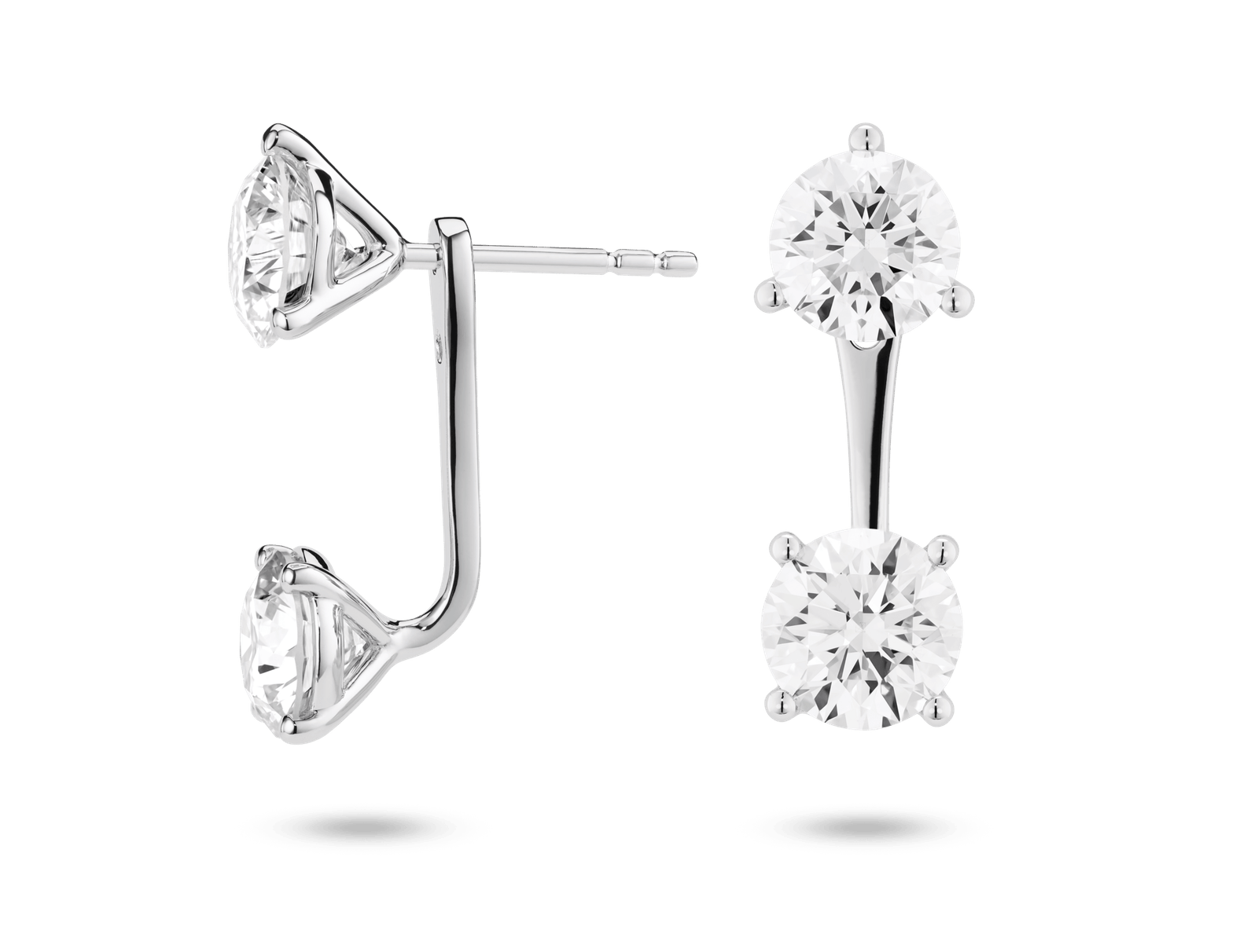 Lab-Grown Diamond 2ct. tw. Round Brilliant Solitaire Ear Jacket Earrings | White - Image 5