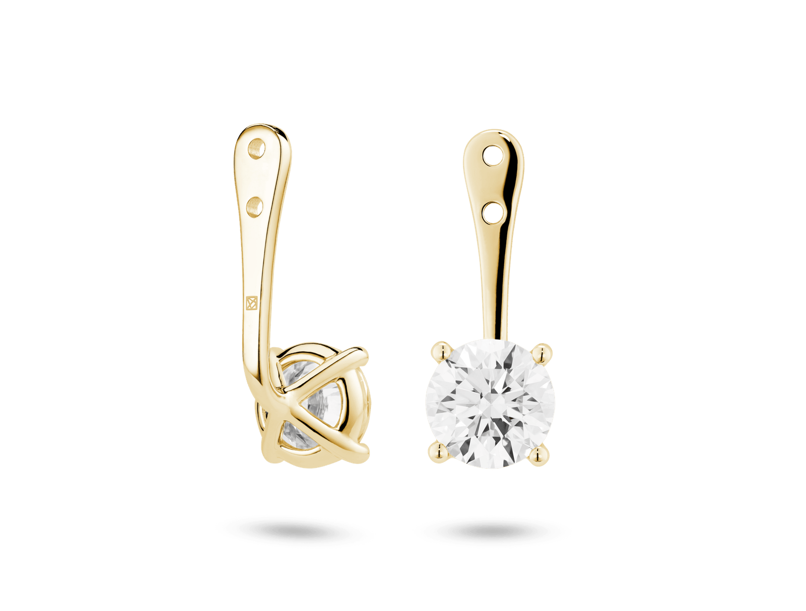 Lab-Grown Diamond 2ct. tw. Round Brilliant Solitaire Ear Jacket Earrings | White - Image 7
