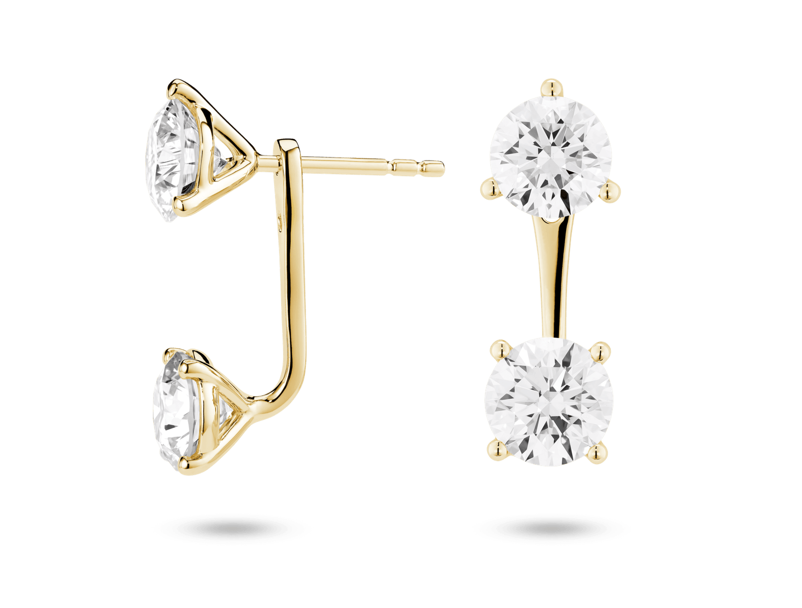 Lab-Grown Diamond 2ct. tw. Round Brilliant Solitaire Ear Jacket Earrings | White - Image 8