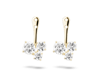 Lab-Grown Diamond 1⅘ct. tw. Round Brilliant Cluster Ear Jacket Earrings | White