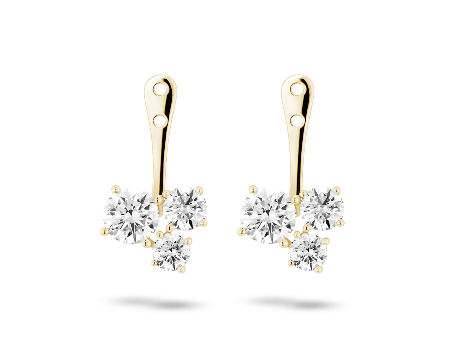 Lab-Grown Diamond 1⅘ct. tw. Round Brilliant Cluster Ear Jacket Earrings | White