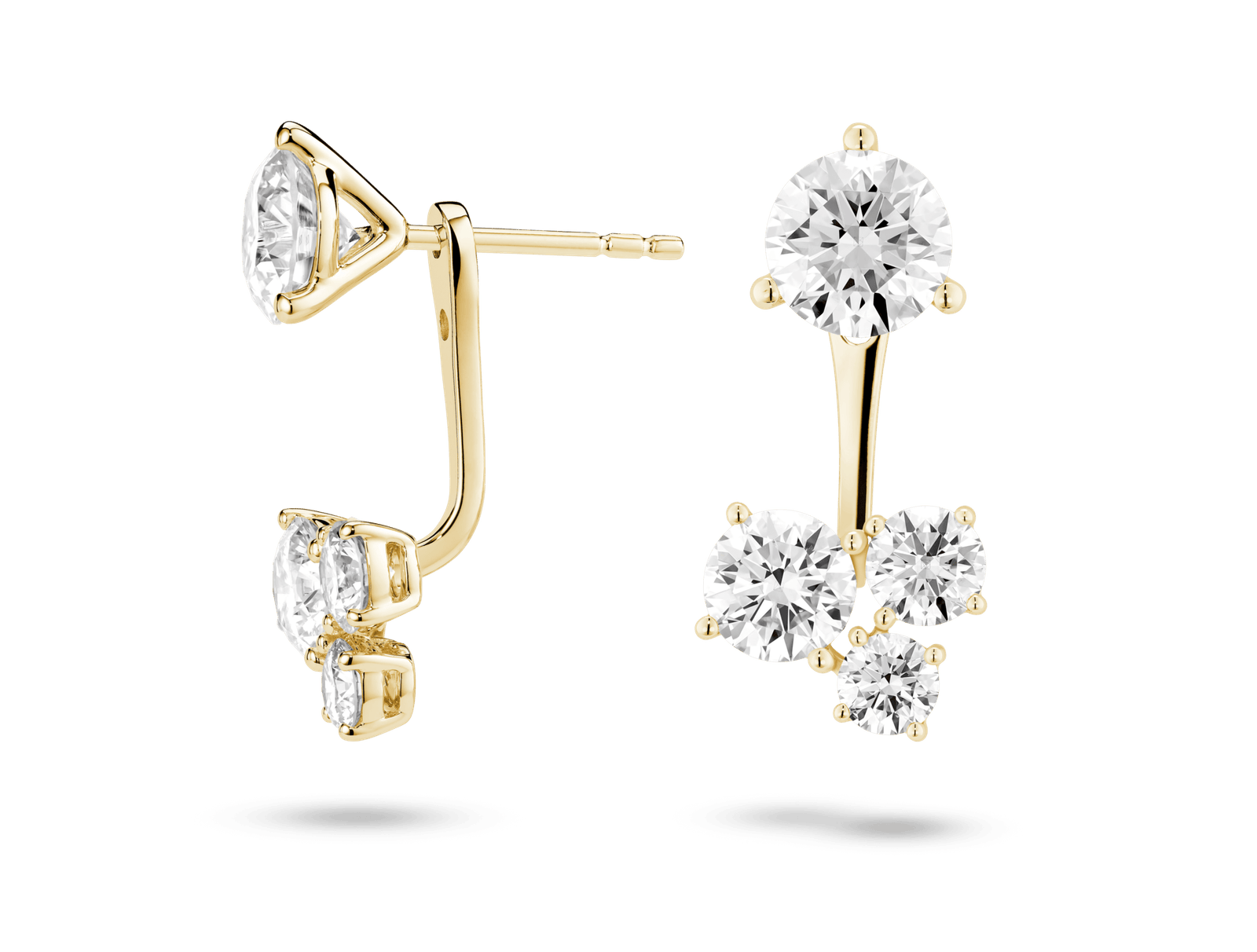 Lab-Grown Diamond 1⅘ct. tw. Round Brilliant Cluster Ear Jacket Earrings | White - Image 5