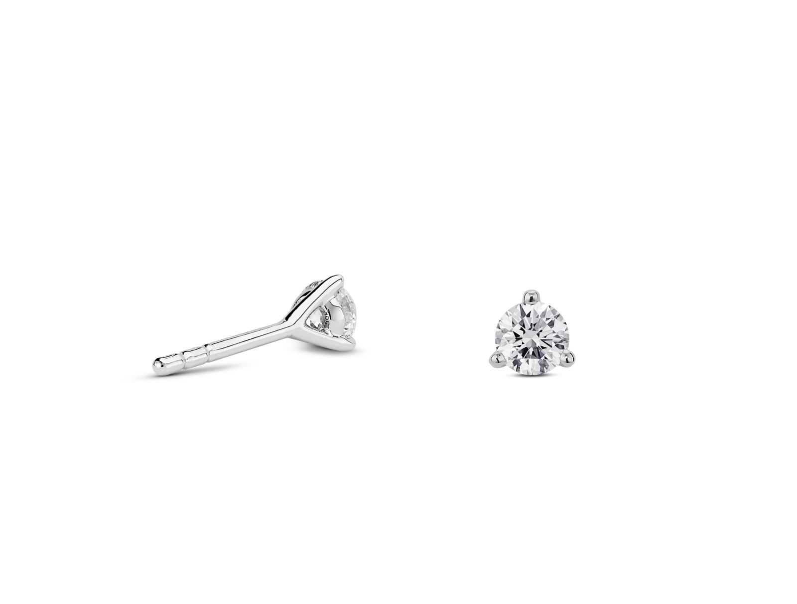 Lab-Grown Diamond ¼ct. tw. Mini Round Brilliant Solitaire Studs | White - Image 2