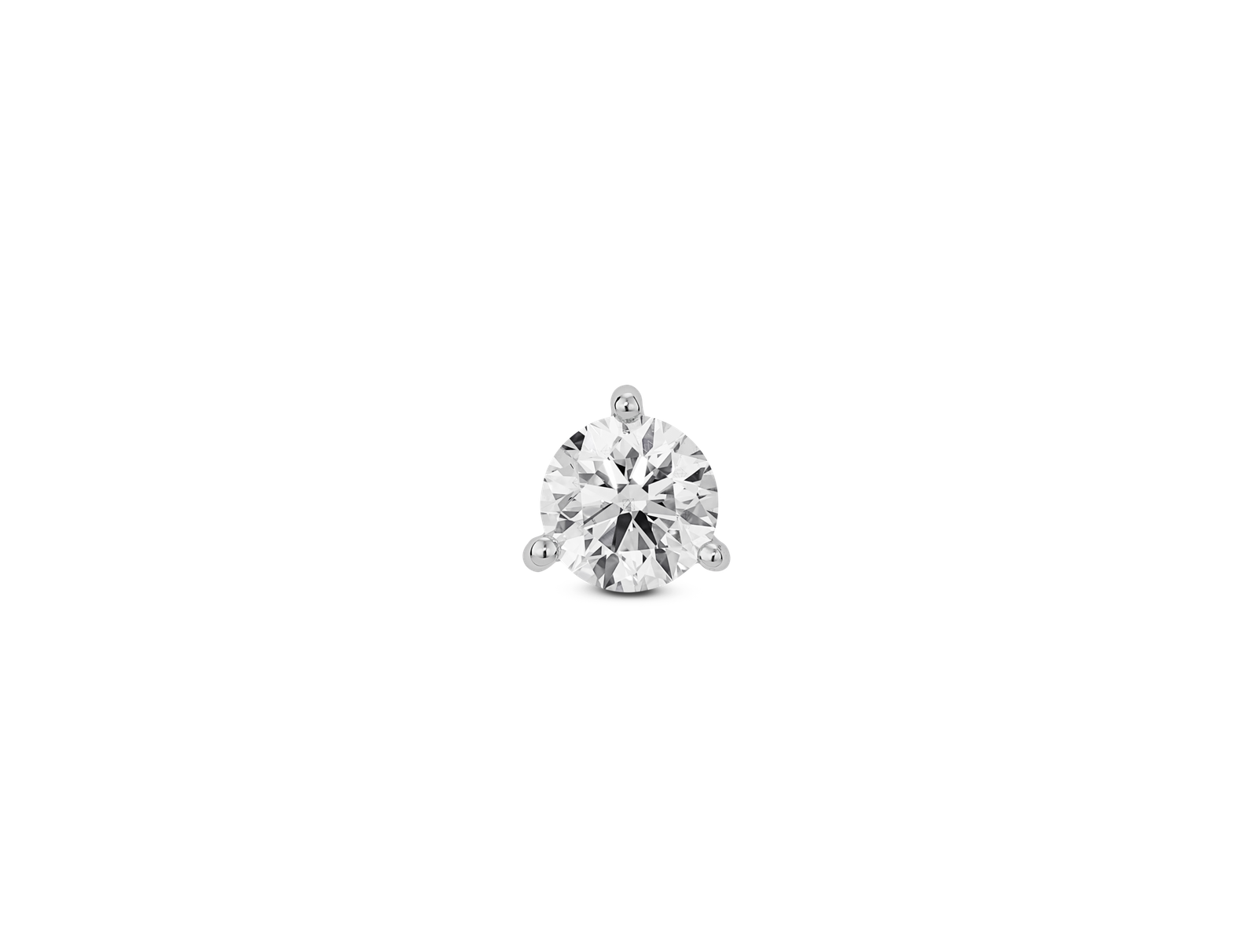Lab-Grown Diamond ½ct. Round Brilliant Solitaire 14k Gold Stud | White - Image 3