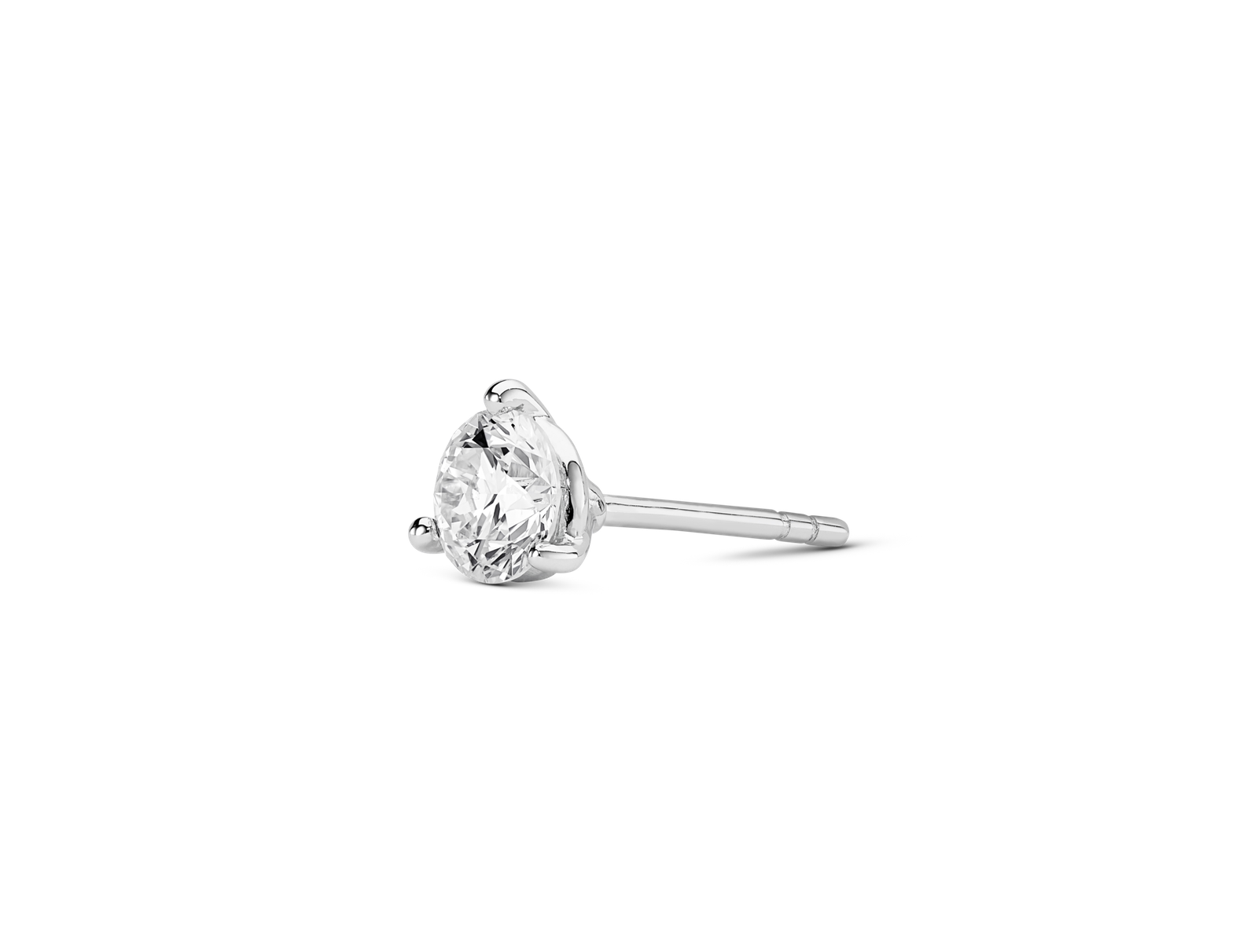 Lab-Grown Diamond ½ct. Round Brilliant Solitaire 14k Gold Stud | White - Image 4
