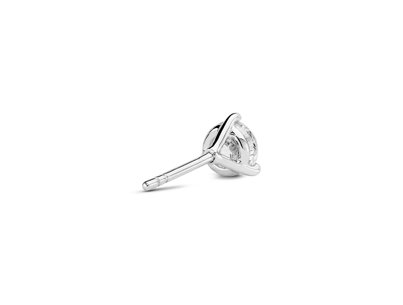 Lab-Grown Diamond ½ct. Round Brilliant Solitaire 14k Gold Stud | White - Image 2