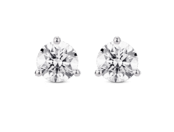 Lab-Grown Diamond 2ct. tw. Round Brilliant Solitaire 14k Gold Studs | White