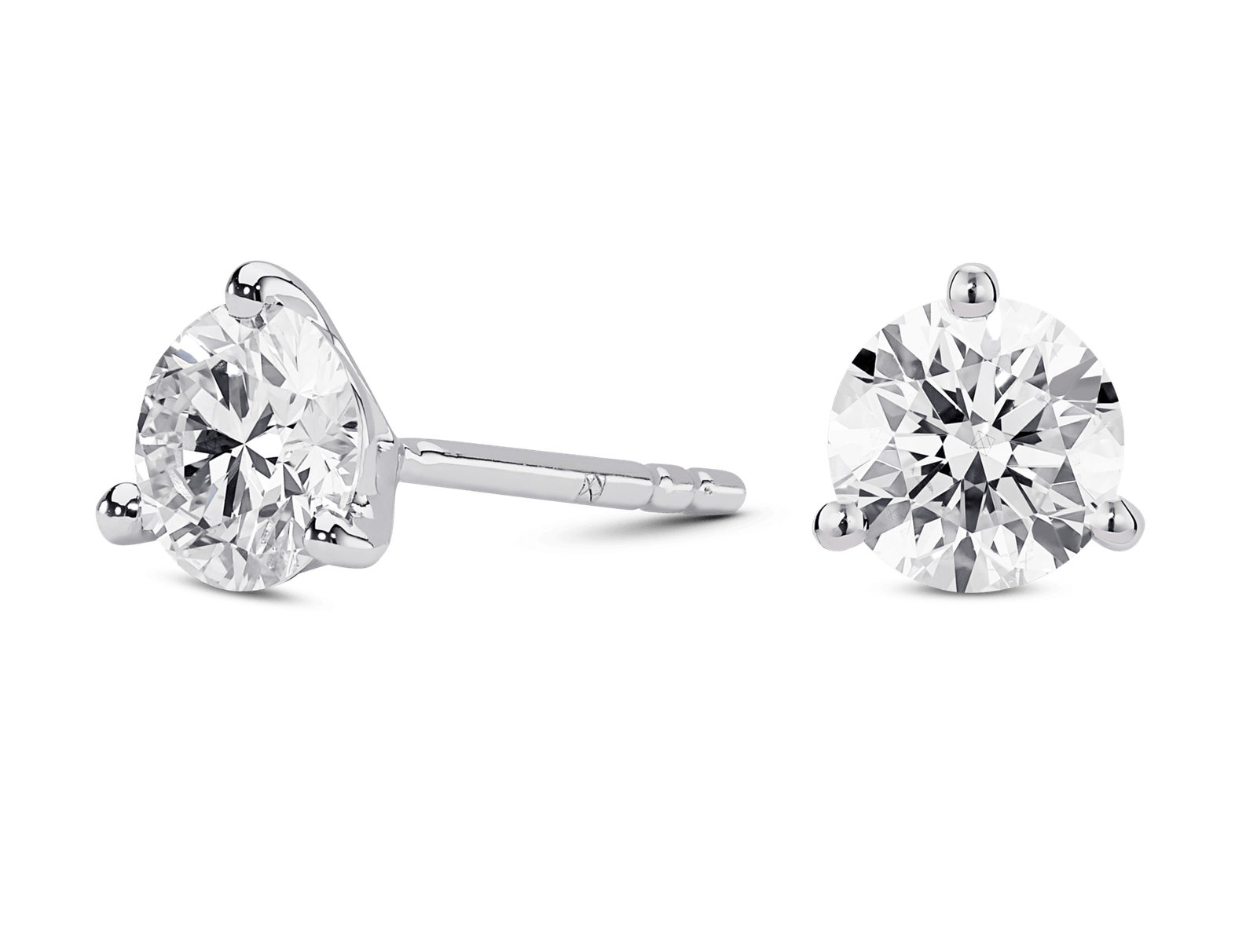 Lab-Grown Diamond 2ct. tw. Round Brilliant Solitaire 14k Gold Studs | White - Image 2