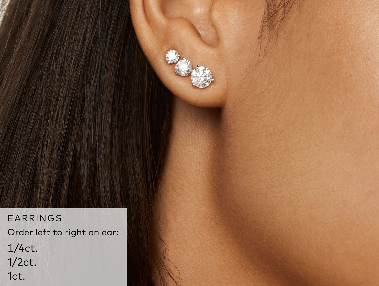 Lab-Grown Diamond 2ct. tw. Round Brilliant Solitaire 14k Gold Studs | White - Image 6