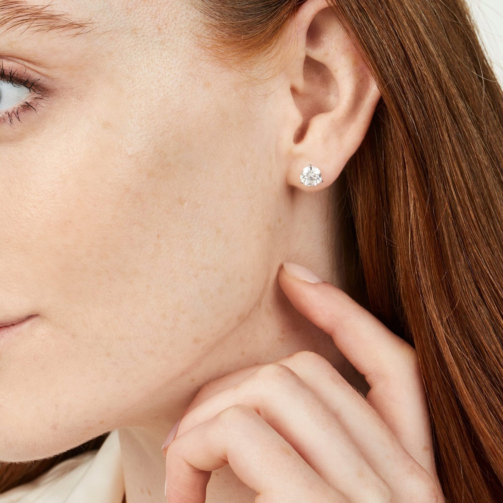 Lab-Grown Diamond 2ct. tw. Round Brilliant Solitaire 14k Gold Studs | White - Image 9