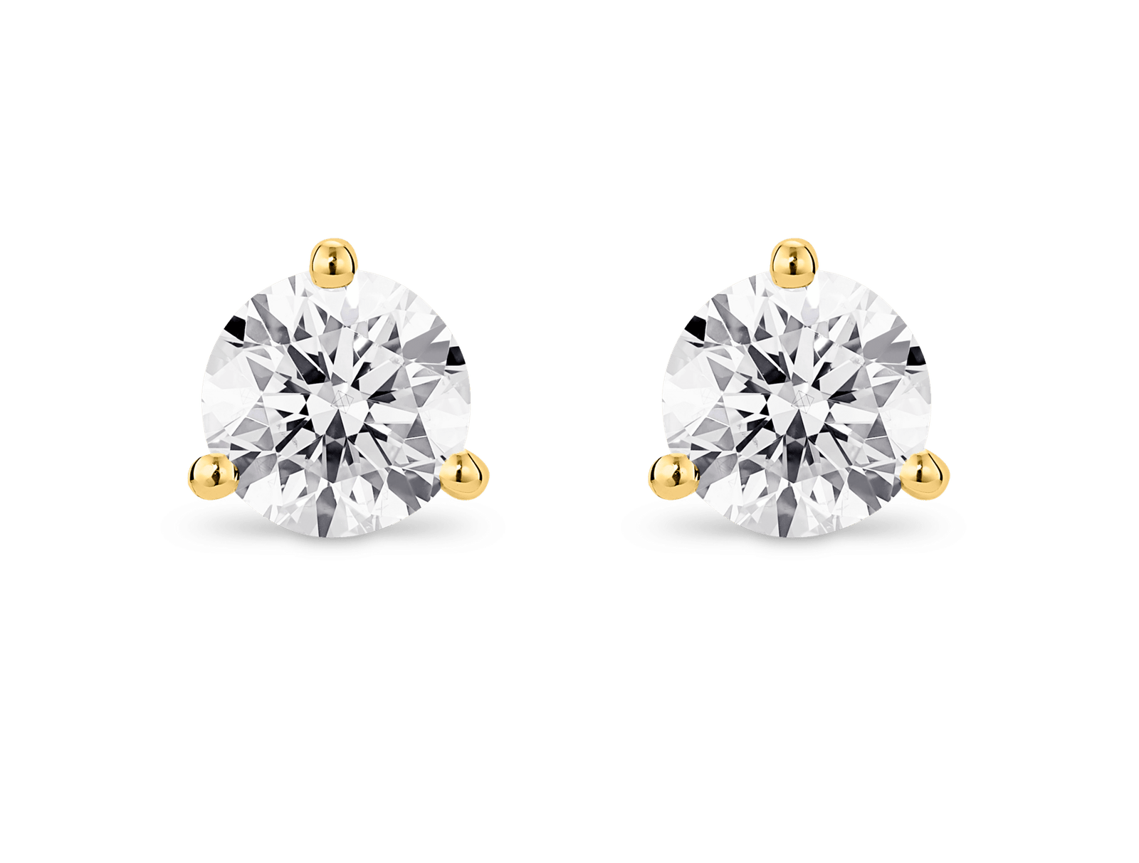 Lab-Grown Diamond 2ct. tw. Round Brilliant Solitaire 14k Gold Studs | White - Image 7