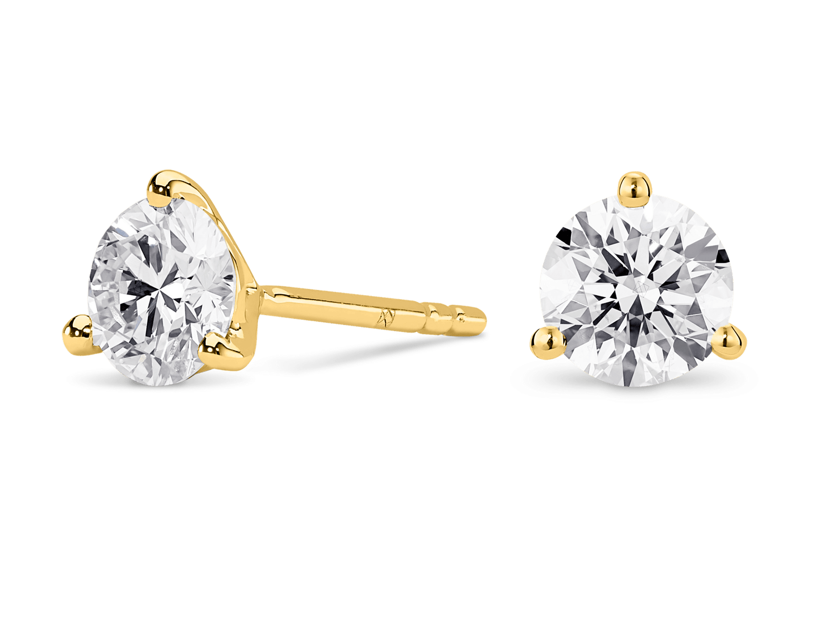 Lab-Grown Diamond 2ct. tw. Round Brilliant Solitaire 14k Gold Studs | White - Image 8