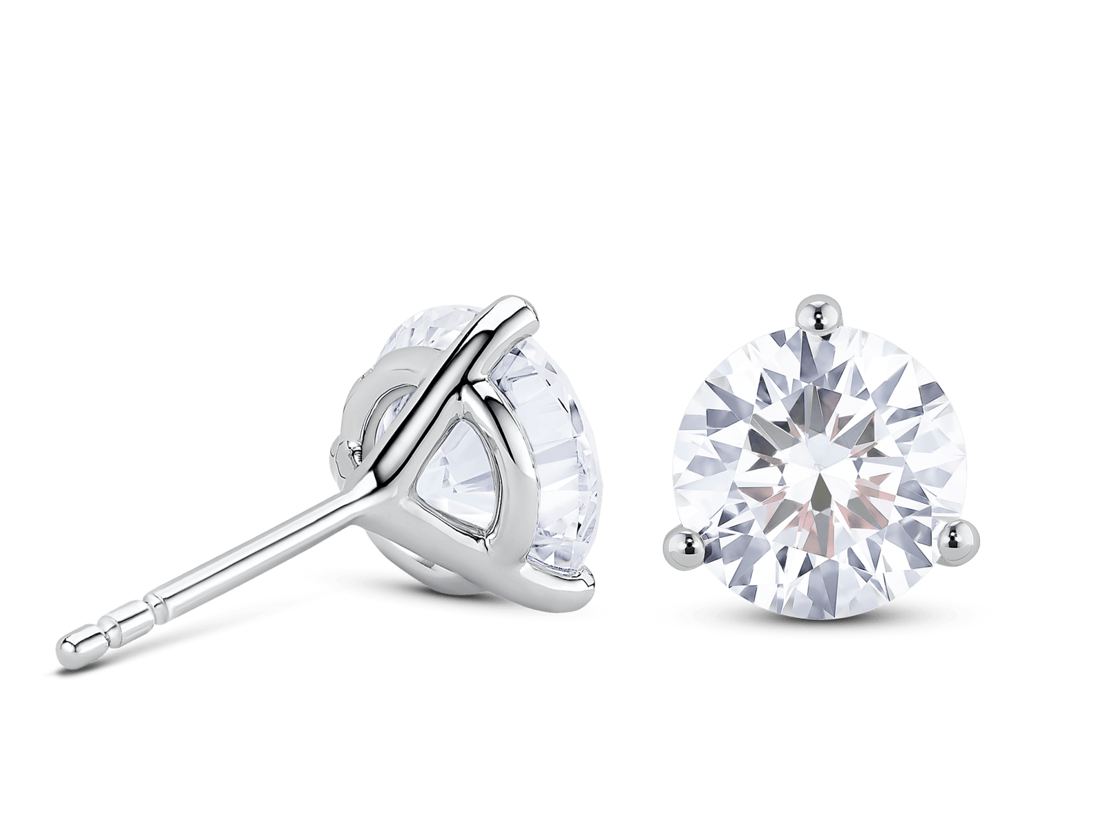 Lab-Grown Diamond 3ct. tw. Round Brilliant Solitaire Studs | White - Image 7