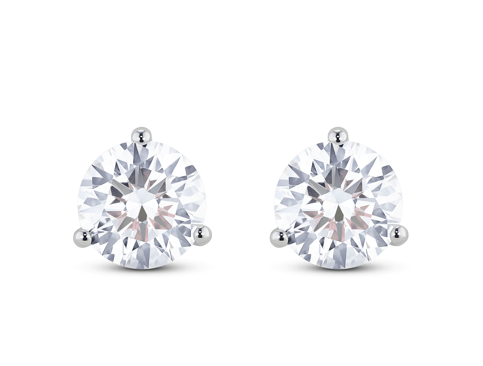 Lab-Grown Diamond 3ct. tw. Round Brilliant Solitaire Studs | White - Image 4