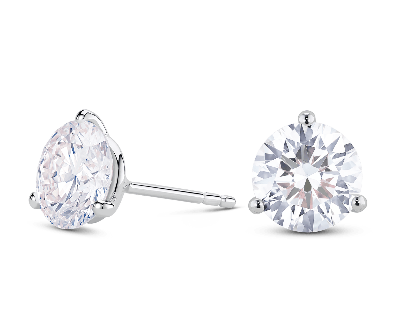 Lab-Grown Diamond 3ct. tw. Round Brilliant Solitaire Studs | White - Image 8