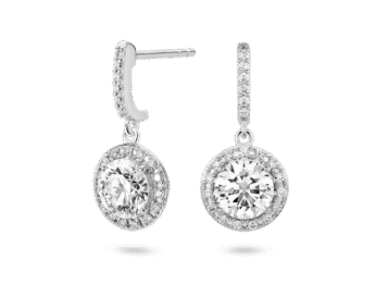 Lab-Grown Diamond 2ct. tw. Halo Drop Earrings | White