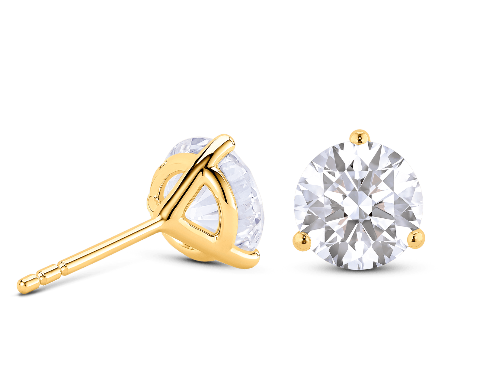 Lab-Grown Diamond 3ct. tw. Round Brilliant Solitaire Studs | White - Image 3