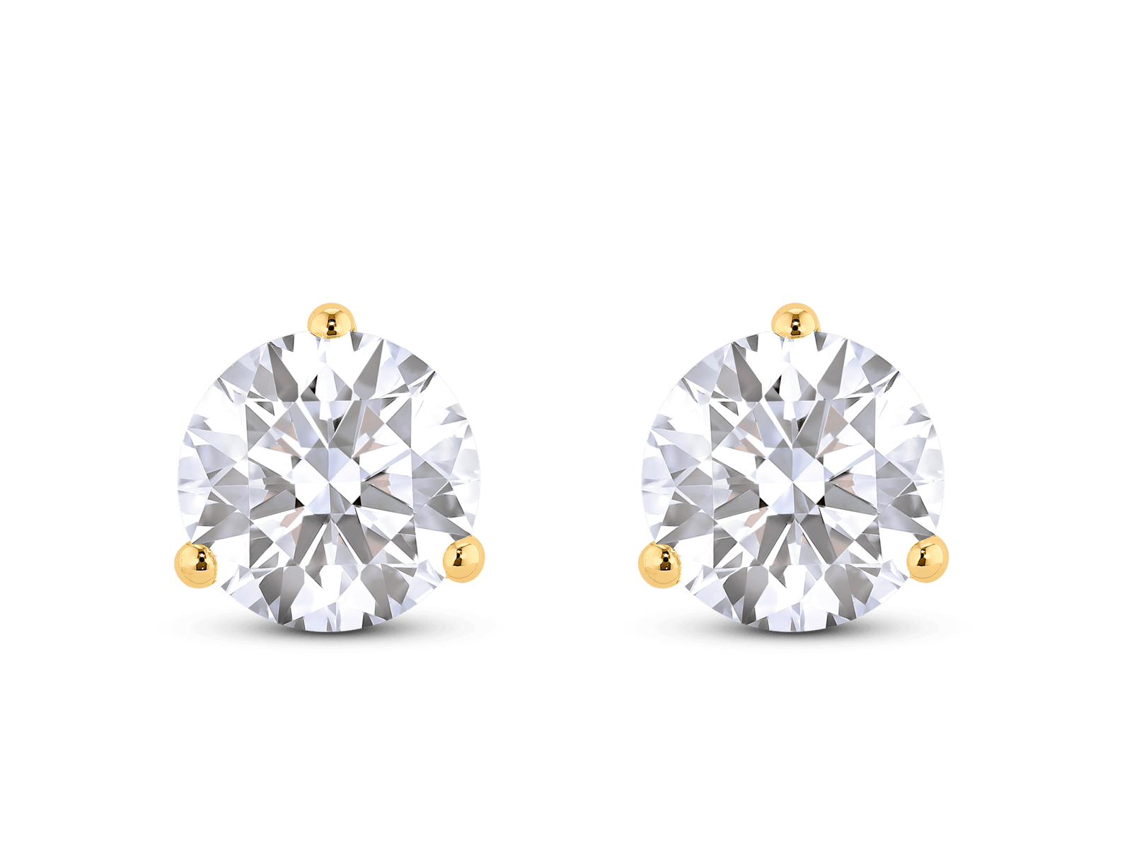 Lab-Grown Diamond 3ct. tw. Round Brilliant Solitaire Studs | White