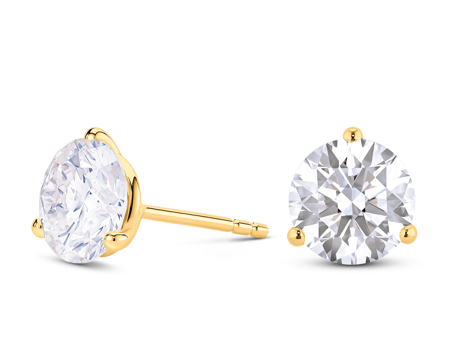 Lab-Grown Diamond 3ct. tw. Round Brilliant Solitaire Studs | White - Image 2
