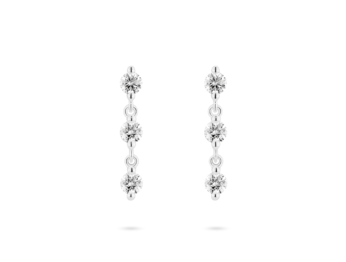 Lab-Grown Diamond ⁸⁄₉ct. tw Round Brilliant Line Drop Earrings | White