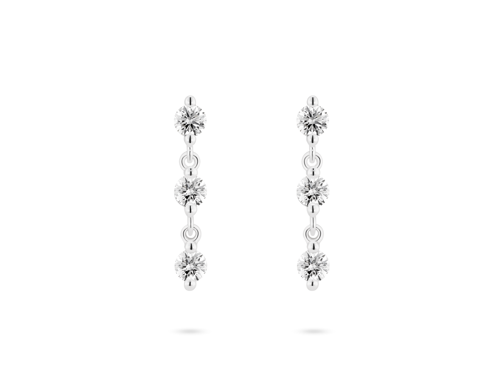 Lab-Grown Diamond ⁸⁄₉ct. tw Round Brilliant Line Drop Earrings | White