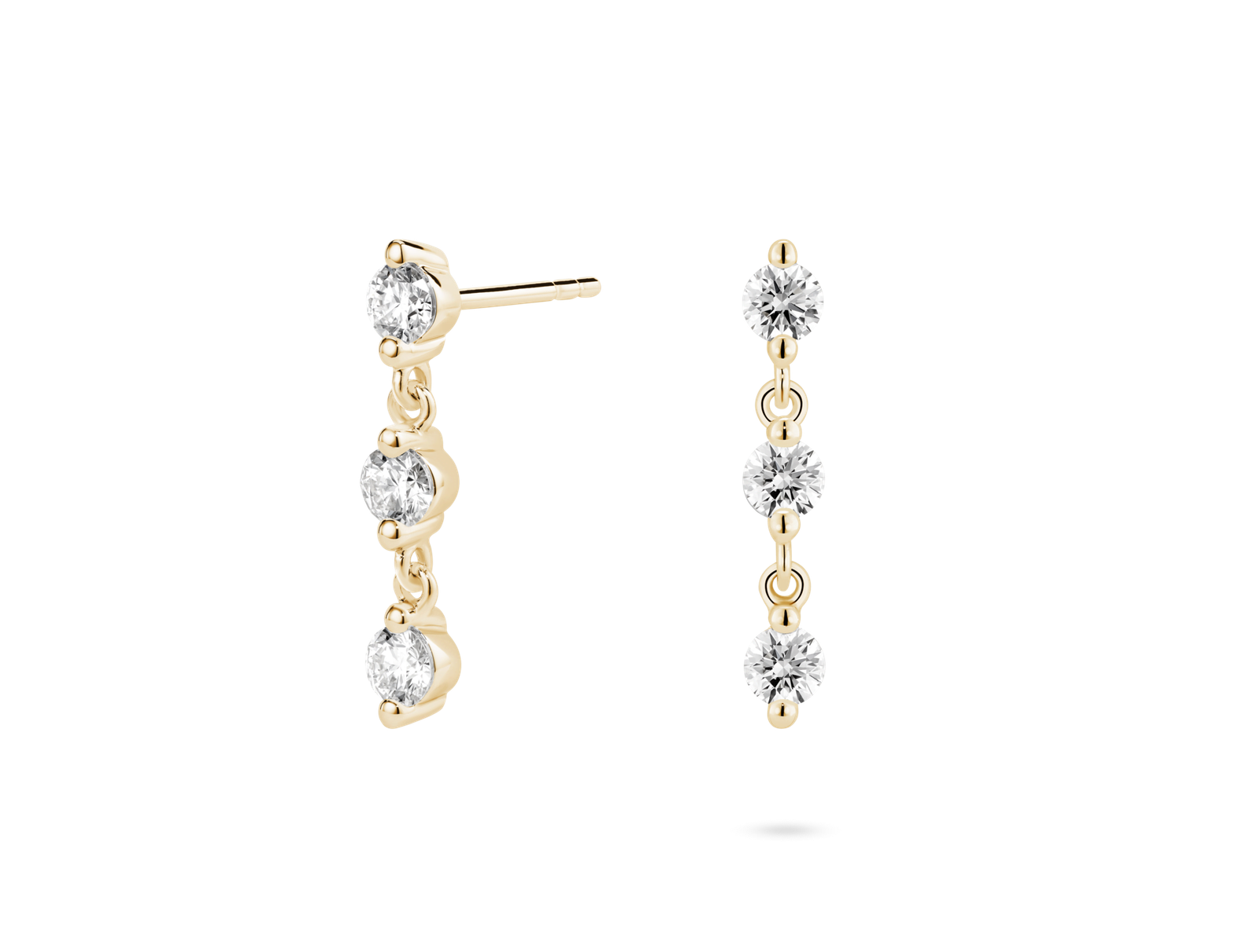 Lab-Grown Diamond ⁸⁄₉ct. tw Round Brilliant Line Drop Earrings | White - Image 7
