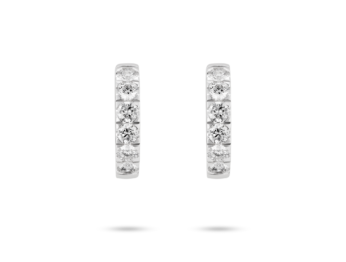 Lab-Grown Diamond 1⅕ct. tw. Round Brilliant Pavé Huggie Hoops | White