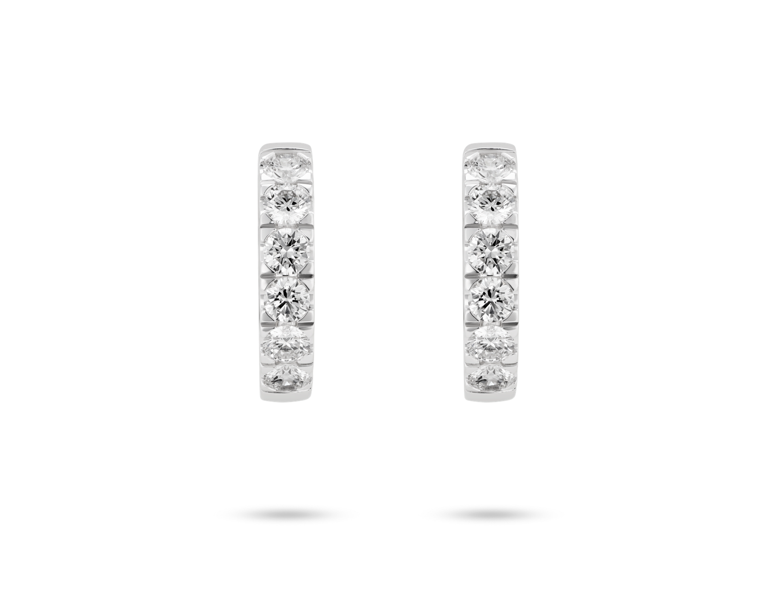 Lab-Grown Diamond 1⅕ct. tw. Round Brilliant Pavé Huggie Hoops | White