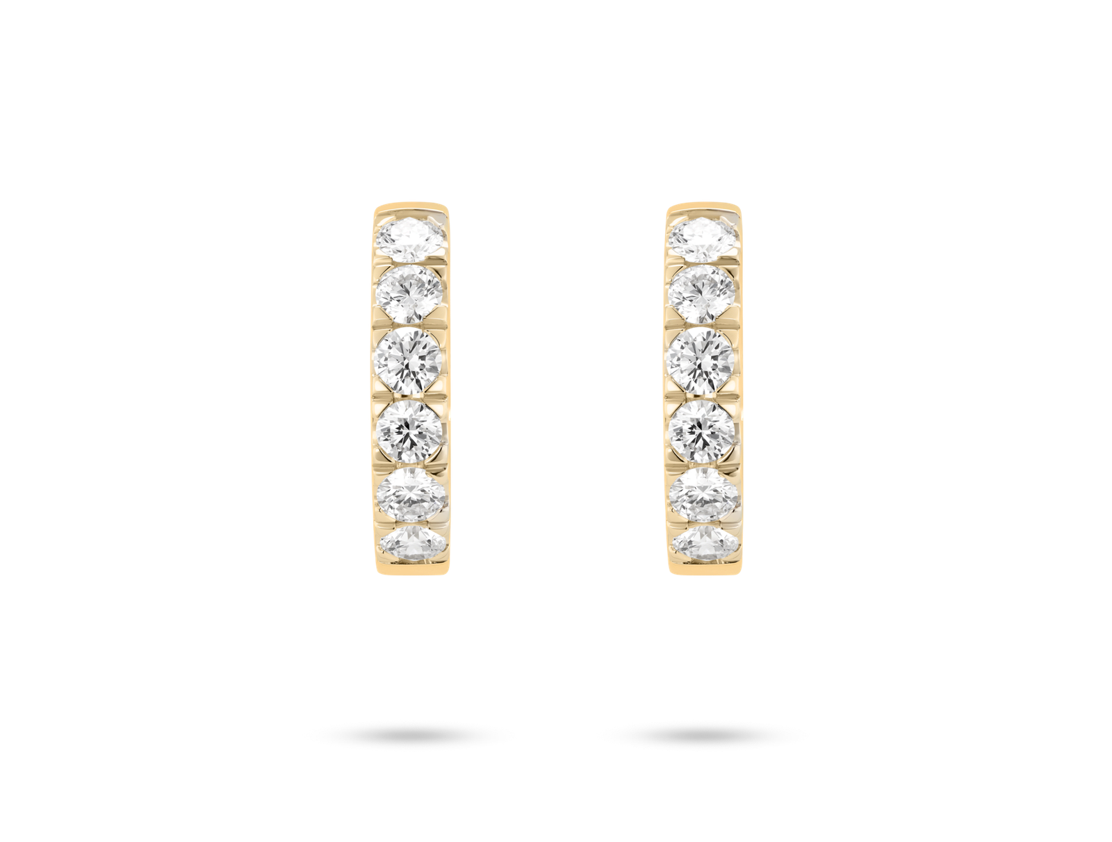 Lab-Grown Diamond 1⅕ct. tw. Round Brilliant Pavé Huggie Hoops | White - Image 4