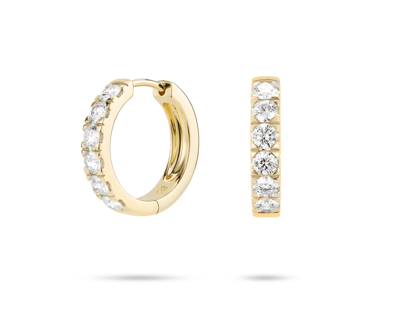 Lab-Grown Diamond 1⅕ct. tw. Round Brilliant Pavé Huggie Hoops | White - Image 5