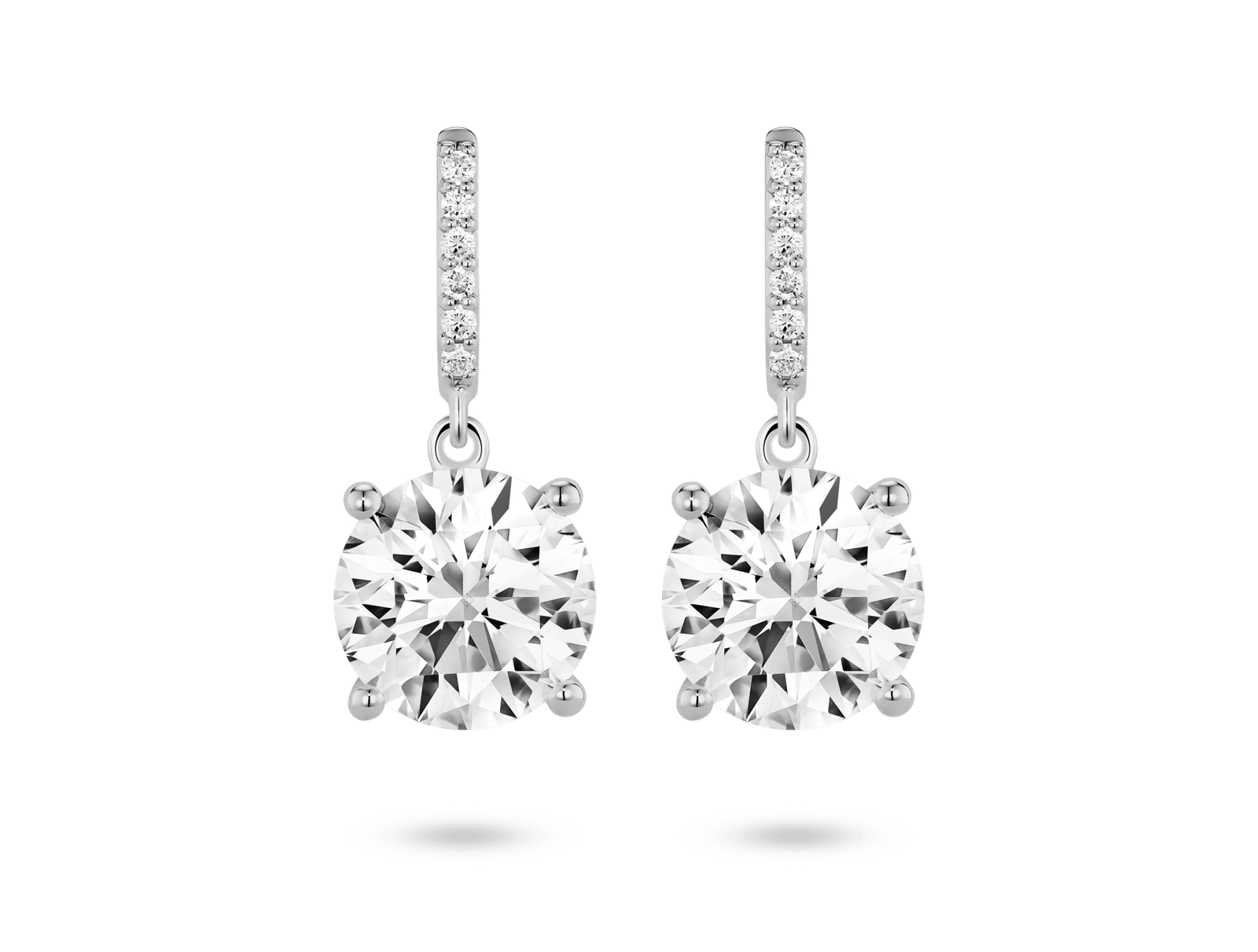 Lab-Grown Diamond 4ct. tw. Round Brilliant Solitaire Drop Earrings | White - Image 5