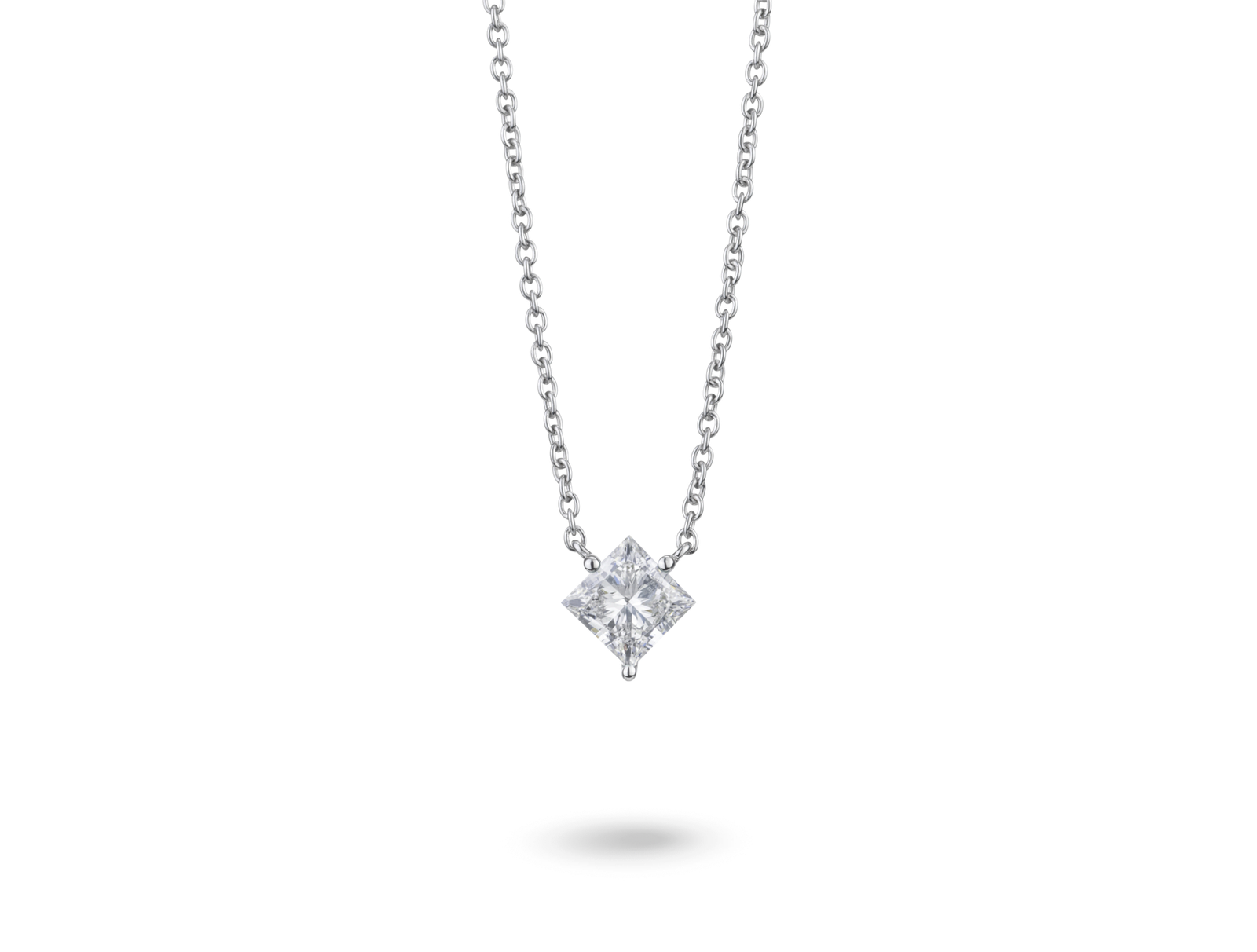 Lab-Grown Diamond 1⅛ct. Princess Cut 14k Gold Pendant | White - Image 2