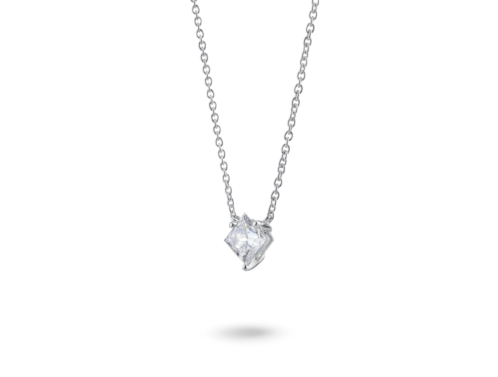 Lab-Grown Diamond 1⅛ct. Princess Cut 14k Gold Pendant | White