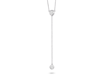Lab-Grown Diamond ¾ct. tw. Round Brilliant Bezel Lariat Pendant | White