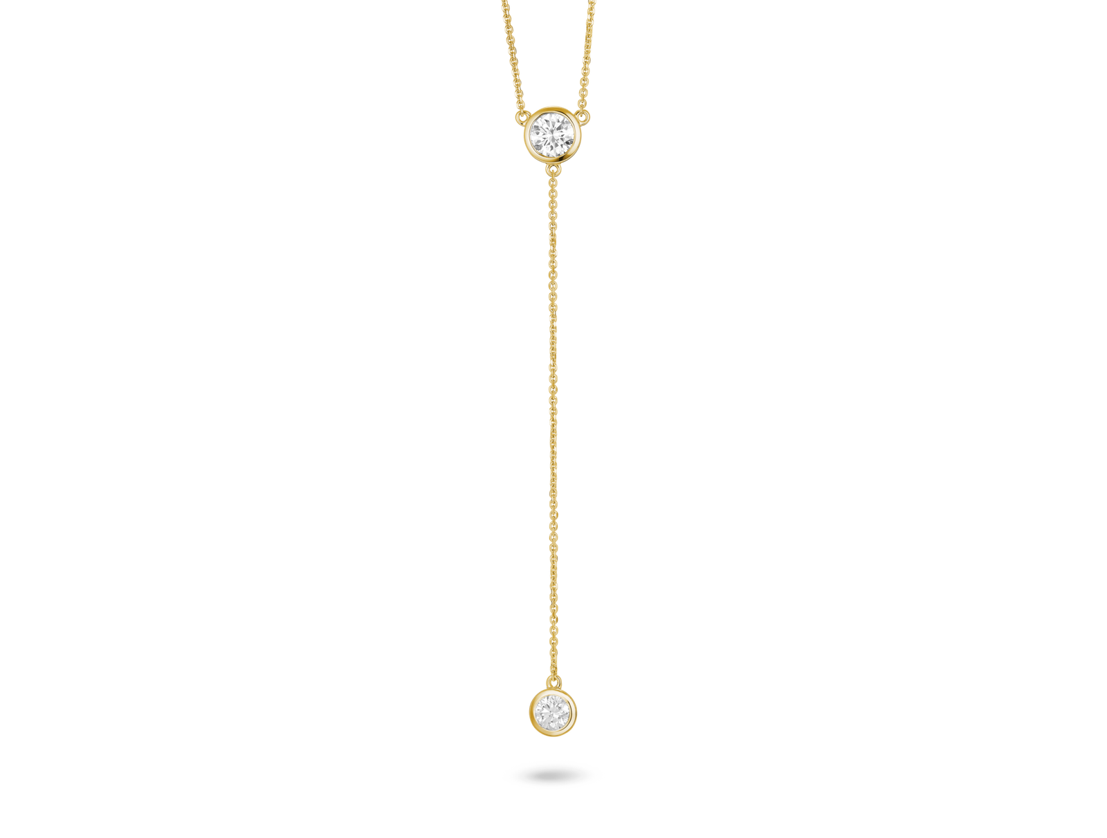 Lab-Grown Diamond ¾ct. tw. Round Brilliant Bezel Lariat Pendant | White - Image 7