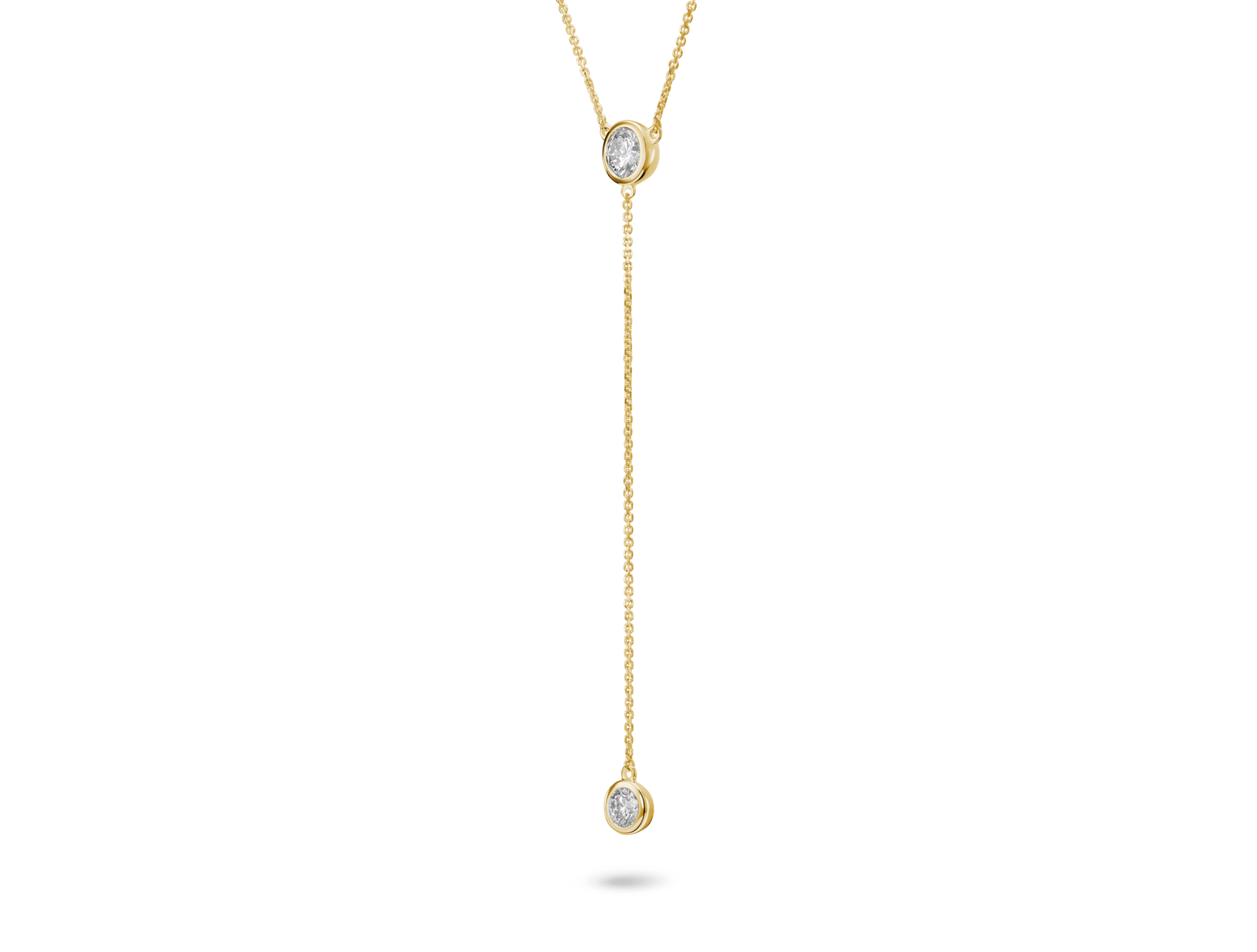 Lab-Grown Diamond ¾ct. tw. Round Brilliant Bezel Lariat Pendant | White - Image 8