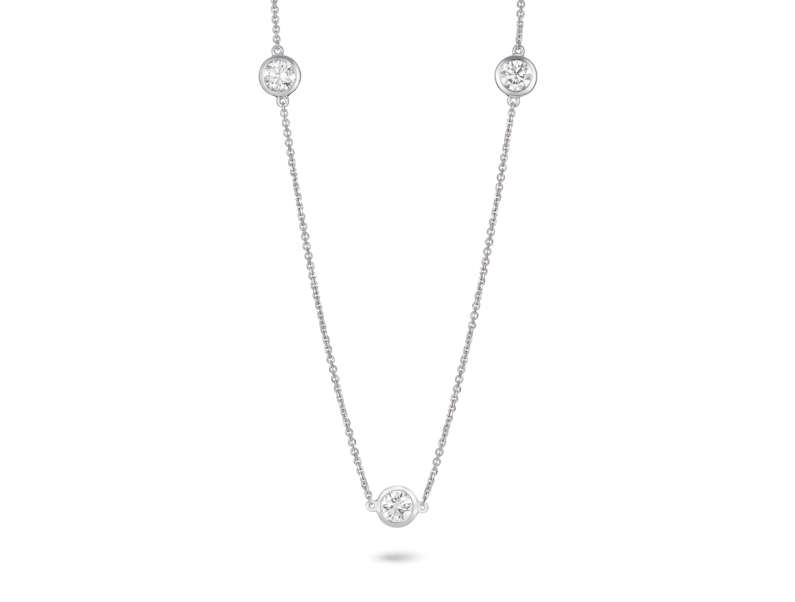 Lab-Grown Diamond ¾ct. tw. Round Brilliant Bezel Station Pendant | White