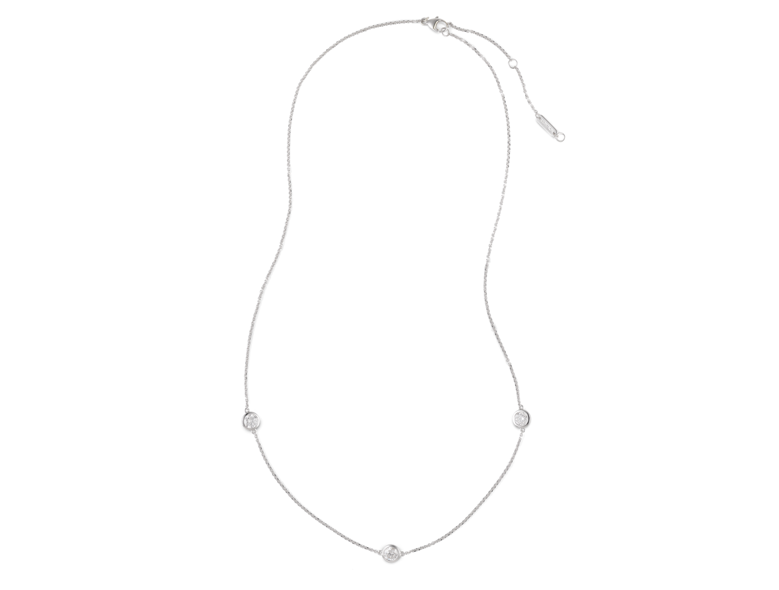 Lab-Grown Diamond ¾ct. tw. Round Brilliant Bezel Station Pendant | White - Image 3