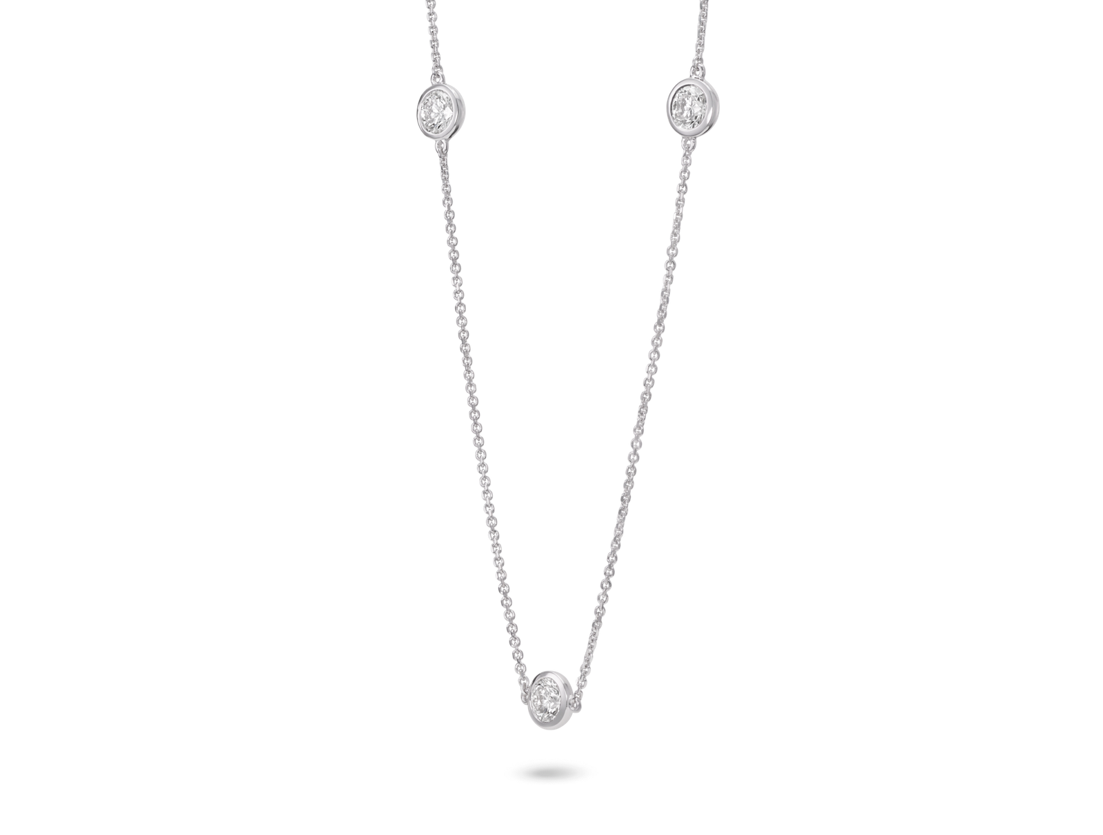 Lab-Grown Diamond ¾ct. tw. Round Brilliant Bezel Station Pendant | White - Image 4