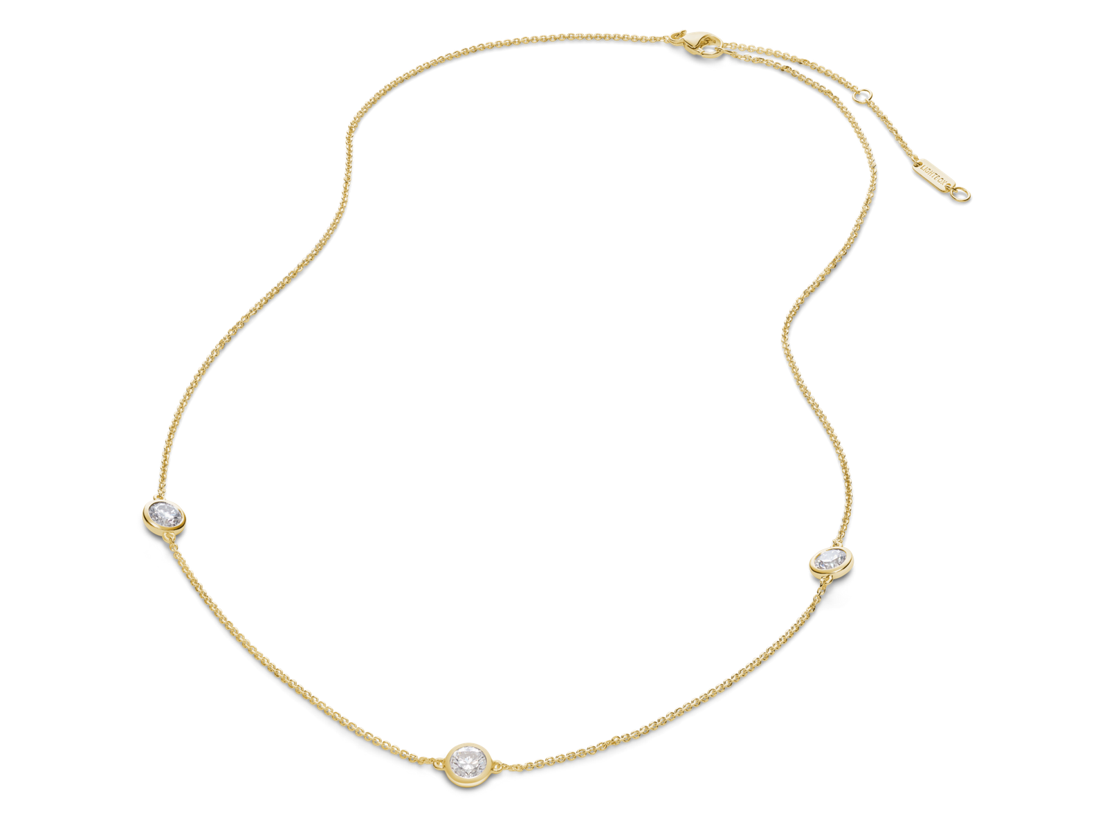 Lab-Grown Diamond ¾ct. tw. Round Brilliant Bezel Station Pendant | White - Image 8