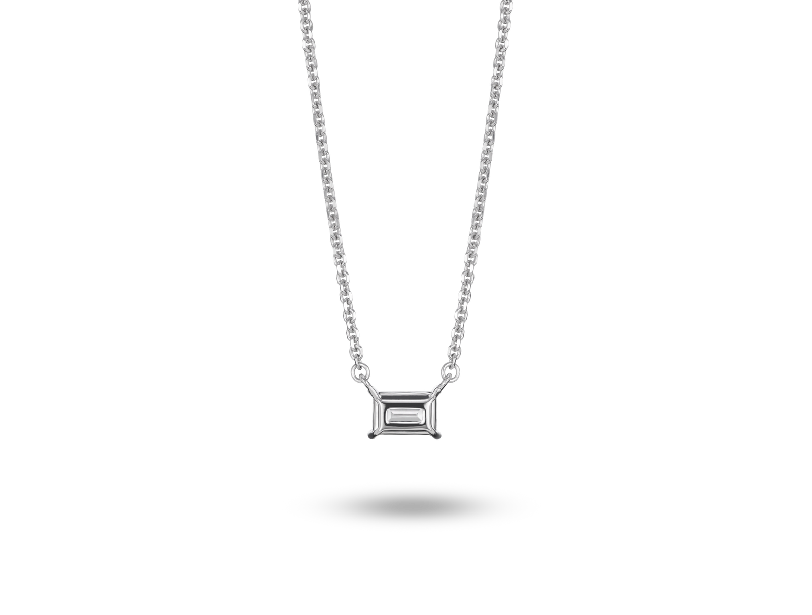 Lab-Grown Diamond ¼ct. Mini Baguette Pendant | White - Image 8
