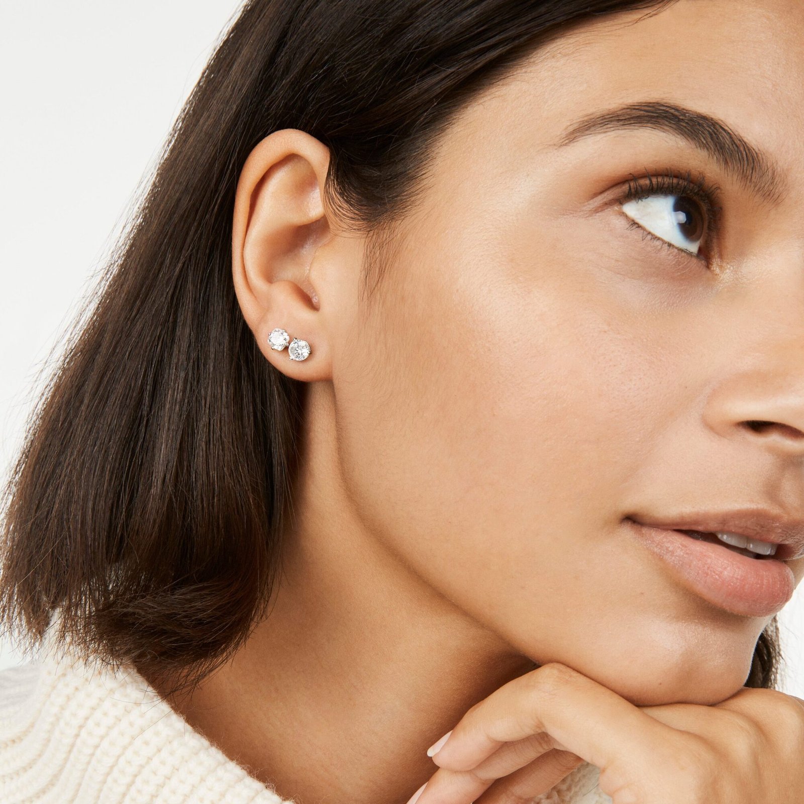 Lab-Grown Diamond 2ct. tw. Round Brilliant and Cushion Studs Set | White - Image 3