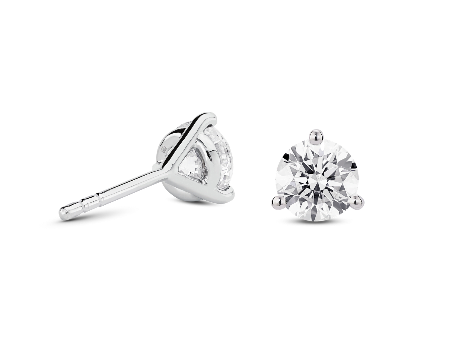Lab-Grown Diamond 1½ct. tw. Round Brilliant Solitaire 14k Gold Studs | White - Image 2